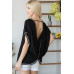Open Back Wide Sleeve Shorsleeve Top