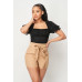 Luxe Polkadot Stretch Mesh Puff Sleeve Bodysuit
