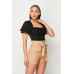 Luxe Polkadot Stretch Mesh Puff Sleeve Bodysuit