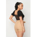 Luxe Polkadot Stretch Mesh Puff Sleeve Bodysuit