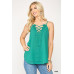 Plunging V-neckline Lattice Top