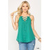 Plunging V-neckline Lattice Top