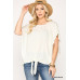 Leopard Jacquard Knit Jersey Top With Front Tie, Ruffled Sleeve