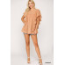 Textured Ruffle Sleeve Tunic Top With Back Keyhole