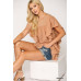 Textured Ruffle Sleeve Tunic Top With Back Keyhole