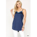 Velvet Mixed Adjustable Strap Round Hem Camisole
