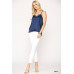 Velvet Mixed Adjustable Strap Round Hem Camisole