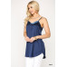 Velvet Mixed Adjustable Strap Round Hem Camisole