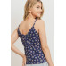 Printed Jersey Front Gathered Sleeveless Top