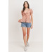 Front Tie Floral Waffle Top