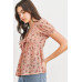 Front Tie Floral Waffle Top