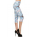 Cats And Flowers Printed, High Waisted Capri Leggings