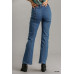 Panel Straight Cut Denim Jeans With Pockets