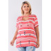 Plus Striped And Distressed Cut-out Top