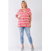 Plus Striped And Distressed Cut-out Top