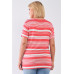 Plus Striped And Distressed Cut-out Top