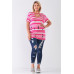 Plus Striped And Distressed Cut-out Top