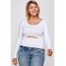 Solid Round Neck Top, With Long Sleeves, And Cut-out Detail