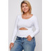 Solid Round Neck Top, With Long Sleeves, And Cut-out Detail