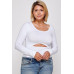 Solid Round Neck Top, With Long Sleeves, And Cut-out Detail