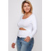 Solid Round Neck Top, With Long Sleeves, And Cut-out Detail