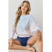 Tie Dye Knit Boatneck Elastic Hem Top
