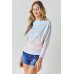 Tie Dye Knit Boatneck Elastic Hem Top