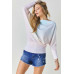 Tie Dye Knit Boatneck Elastic Hem Top
