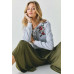 Floral Embroidered Cropped Sweatshirt