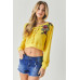 Floral Embroidered Cropped Sweatshirt