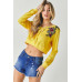 Floral Embroidered Cropped Sweatshirt