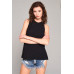 Sleeveless Crew Neck Cut-out Back Detail Longline Top