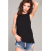 Sleeveless Crew Neck Cut-out Back Detail Longline Top