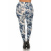 Plus Size Floral Print, Full Length Leggings In A Slim Fitting Style With A Banded High Waist