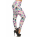 Plus Size Floral Print, Full Length Leggings In A Slim Fitting Style With A Banded High Waist