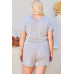 V Neck Short Raglan Sleeve Waist Elastic Band Side Pocket Solid French Terry Romper