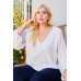 V Neck Bubble Sleeve Solid Top