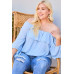 Off Shoulder Ruffle Bubble Sleeve Top