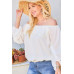 Off Shoulder Ruffle Bubble Sleeve Top