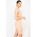 Stripe Mesh Mock Neck Biker Romper