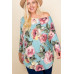 Plus Size Floral Printed Venezia One Shoulder Fashion Top