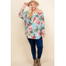 Plus Size Floral Printed Venezia One Shoulder Fashion Top