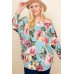 Plus Size Floral Printed Venezia One Shoulder Fashion Top