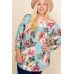 Plus Size Floral Printed Venezia One Shoulder Fashion Top