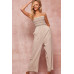 A Striped Woven Linen-blend Jumpsuit