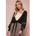 A Textured Knit Cardigan Sweater