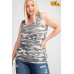 Rayon Rib Printed Knit Tank Top