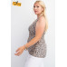 Rayon Rib Printed Knit Tank Top