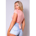 Short Sleeve Round Neck Crossover Multi Way Tie Top