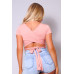 Short Sleeve Round Neck Crossover Multi Way Tie Top